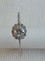 Witgouden dames ring met steentjes, Wit, Ophalen of Verzenden, Zo goed als nieuw, 17 tot 18