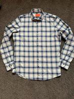 Suitable flanel blauw ruit overhemd maat 40, Blauw, Ophalen of Verzenden, Halswijdte 39/40 (M), Zo goed als nieuw