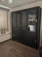 Te koop zwart eiken buffetkast nieuw!!, 200 cm of meer, Nieuw, Ophalen of Verzenden, Glas