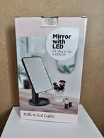 Make up spiegel met LED verlichting 16 lampjes 180º draaien, Minder dan 50 cm, Gebruikt, Ophalen of Verzenden, Minder dan 100 cm