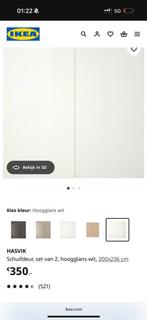 Ikea pax hasvik schuifdeuren hoogglans wit, Ophalen, Gebruikt, 200 cm of meer