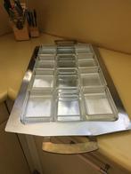 Zilver serveer plateau., Huis en Inrichting, Ophalen, Overige stijlen, Glas, Schaal of Schalen