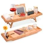 HEIMWERT Bathtub Shelf Extra Large with Folding Stand, Ophalen of Verzenden, Zo goed als nieuw, Wit