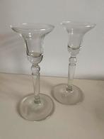 Twee Glazen kandelaars., Antiek en Kunst, Antiek | Glas en Kristal, Ophalen