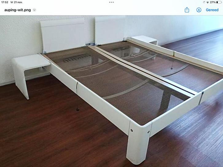 Auping Auronde senior wit deelbaar zonder spiralen,1.80x2.00, Huis en Inrichting, Slaapkamer | Bedden, Zo goed als nieuw, Tweepersoons