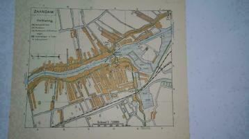 46 / Zaandam plattegrond in 4 kleuren  Litho 1917 beschikbaar voor biedingen