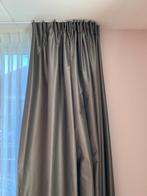 Taft Barcelona steel (HEMA) gordijnen 4 stuks, gevoerd!, Huis en Inrichting, 100 tot 150 cm, Bruin, Nieuw, Ophalen of Verzenden