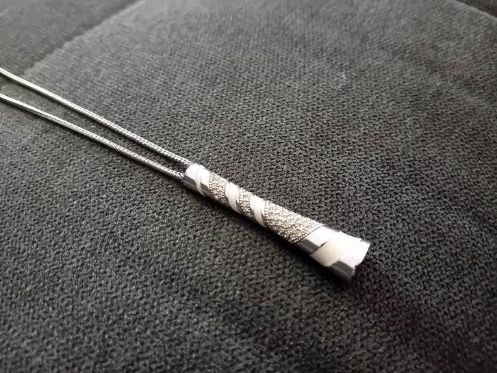 Pierre Lang Ketting met Strass, Sieraden, Tassen en Uiterlijk, Kettingen, Zo goed als nieuw, Zilver, Zilver, Met hanger, Met strass