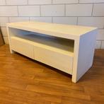 TV meubel - 125 cm breed - white wash - 2 lades - TTM Wonen, Huis en Inrichting, Kasten | Ladekasten, Nieuw, 1 of 2 laden, Minder dan 100 cm