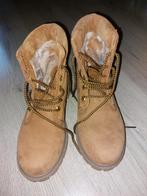 Bruine leren boots gevoerd maat 40, Kleding | Dames, Ophalen of Verzenden, Zo goed als nieuw, Bruin