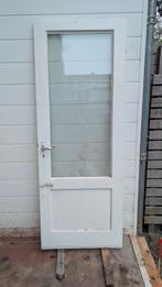 Twee x houten Buitendeur met glas - Amsterdam, Doe-het-zelf en Verbouw, Deuren en Horren, Ophalen, Gebruikt, Minder dan 80 cm