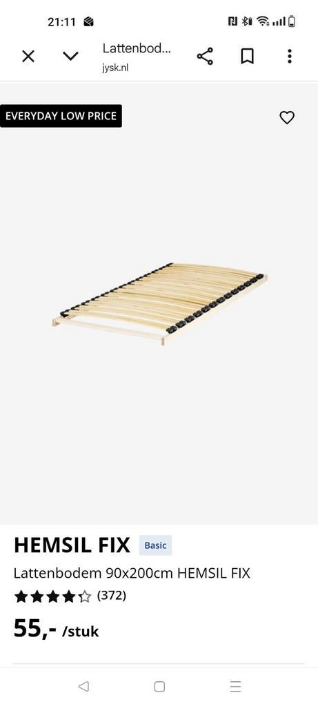 Nieuw: lattenbodem 90x200 (verkeerd aangeschaft), Ophalen, Nieuw, Eenpersoons, 90 cm