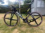 Full Carbon Triathlon/Tijdritfiets + EXTRA trainingswielen, Fietsen en Brommers, Fietsen | Racefietsen, Carbon, Zo goed als nieuw