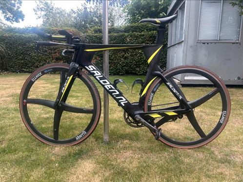 Full Carbon Triathlon/Tijdritfiets + EXTRA trainingswielen, Fietsen en Brommers, Fietsen | Racefietsen, Zo goed als nieuw, Overige merken