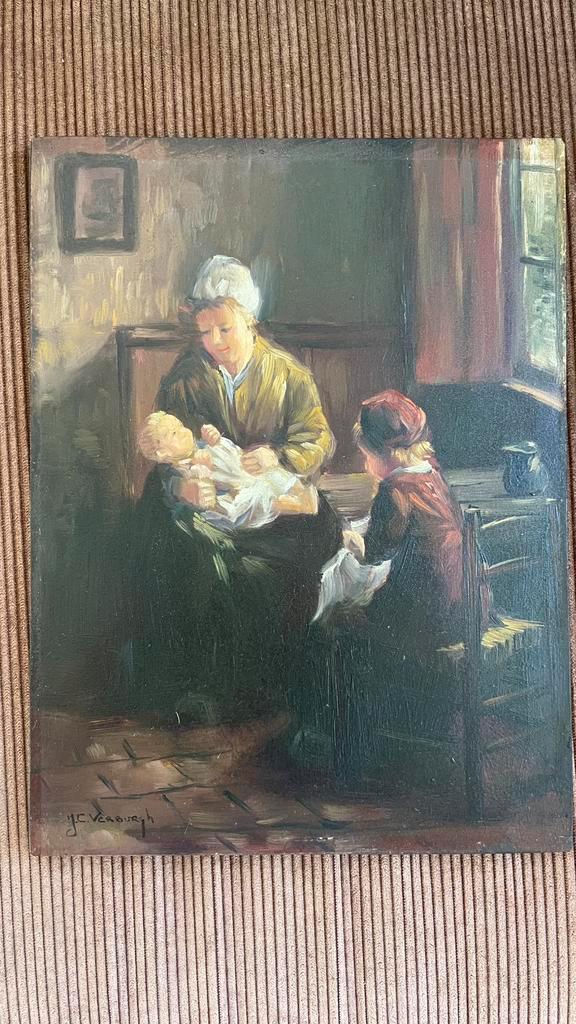 J.C.Verburgh 1802-1879, Antiek en Kunst, Kunst | Schilderijen | Klassiek, Ophalen of Verzenden