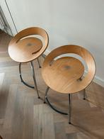 Houten barkrukken met chrome poten - magis lyra, Ophalen, Zo goed als nieuw, Hout