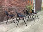 Lamm Modulamm Chair , set 6 vintage design stoelen, Ophalen, Gebruikt, Zwart, Metaal