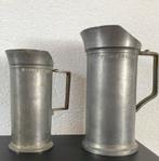 Twee antieke tinnen maatkannen 1 liter en 1/2 Liter, Antiek en Kunst, Antiek | Tin, Ophalen of Verzenden