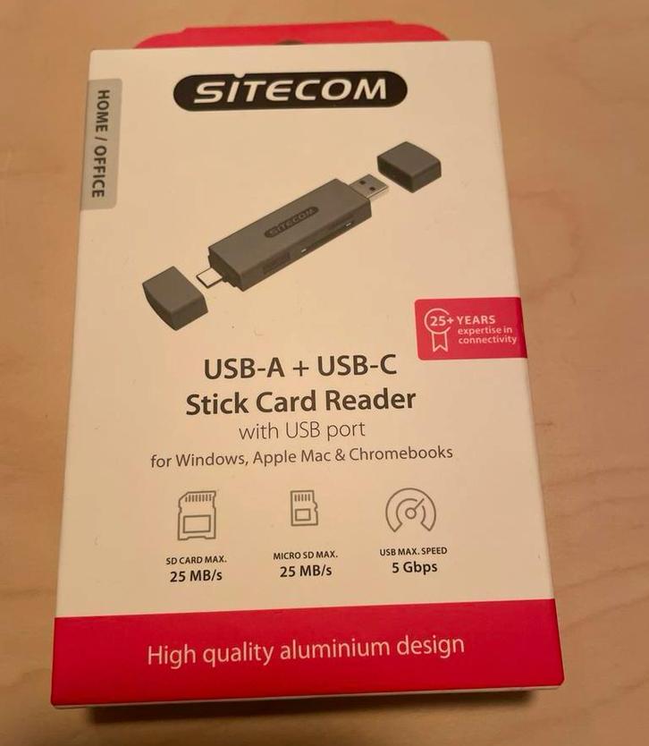 Sitecom USB-A + USB-C Kaartlezer Nieuw in Verpakking geseald, Ophalen of Verzenden, Nieuw