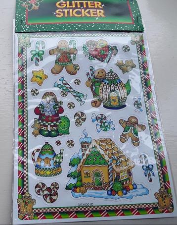 Stickervel met kerststickers - glitterstickers (nieuw)  beschikbaar voor biedingen