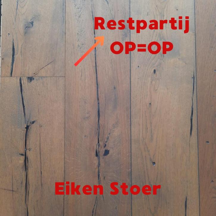 Eiken Vloer Stoer onbehandeld 24,5 m2 19cm breed, Doe-het-zelf en Verbouw, Hout en Planken, Nieuw, Plank, Eiken, Minder dan 200 cm
