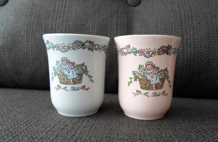 Geboortebeker. Jongen / Meisje Douwe Egberts. 8 euro p.s., Antiek en Kunst, Curiosa en Brocante, Ophalen of Verzenden
