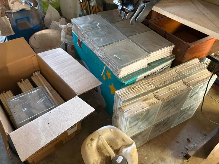 Glazen bouwstenen divers maten, Doe-het-zelf en Verbouw, Glas en Ramen, Zo goed als nieuw, Overige typen, Minder dan 80 cm, Dubbelglas