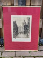 AMSTERDAM ets graveur Eugene Rensburg  lutherse kerk  12/50, Antiek en Kunst, Ophalen