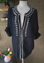 Nieuwe Didi blouse met kraaltjes 46 zwarte katoenen blouse, Zwart, Maat 46/48 (XL) of groter, Nieuw, Didi