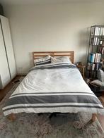 Houten ikea bed, Huis en Inrichting, Slaapkamer | Bedden, Eenpersoons, Bruin, 140 cm, Zo goed als nieuw