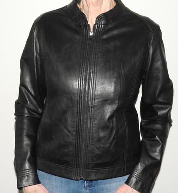 NIEUW Zwart Lams Leren jasje Claudia Strater gevoerd M 40 beschikbaar voor biedingen