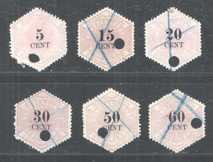 1877/1903 Telegramzegels - Selectie tussen TG3/TG10, Postzegels en Munten, Postzegels | Nederland, Gestempeld, T/m 1940, Verzenden