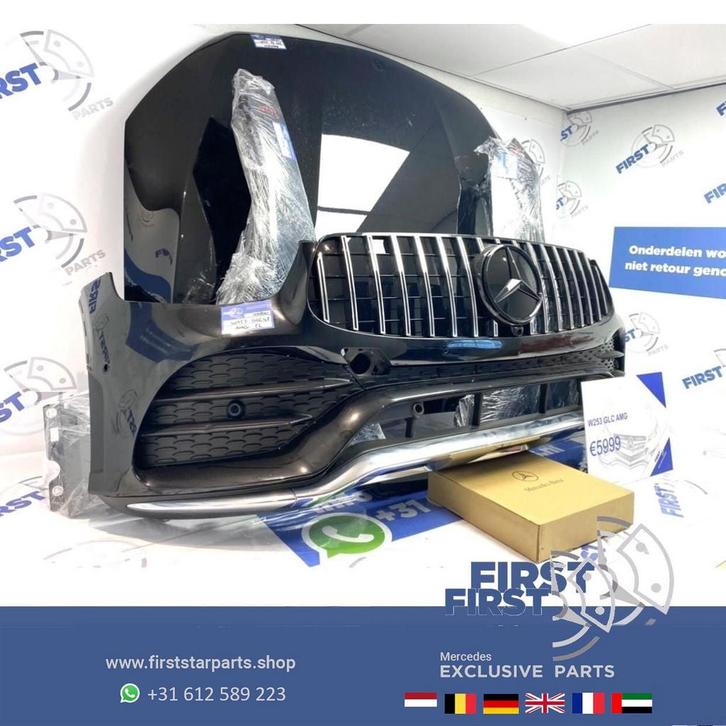 W253 C253 GLC FACELIFT VOORKOP ZWART COMPLEET FRONT GT GRIL, Auto-onderdelen, Carrosserie en Plaatwerk, Bumper, Mercedes-Benz