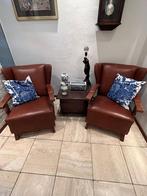 Lederen stoelen, Ophalen, Gebruikt, Twee, Bruin