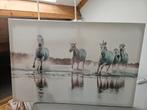 Canvas schilderij paarden, Ophalen, Zo goed als nieuw, Schilderij, 75 cm of meer