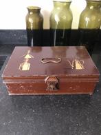 Antiek blik werd gebruikt voor olielamp benodigdheden, Huis en Inrichting, Verzenden, Gebruikt, Metaal