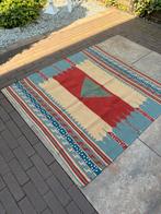 Vintage Kleurrijk Vloerkleed klim, Huis en Inrichting, Stoffering | Tapijten en Kleden, Gebruikt, 100 tot 150 cm, Wit, Ophalen of Verzenden