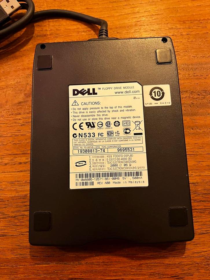 Dell Floppy Drive Module - Externe Diskette Drive, Computers en Software, Optische drives, Zo goed als nieuw, MacOS, Windows, Overig
