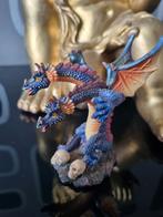 2 koppige draak beeld paars figuur dragon miniatuur, Fantasy, Ophalen of Verzenden, Zo goed als nieuw