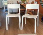 Witte eetkamerstoelen 2x, Huis en Inrichting, Stoelen, Ophalen, Zo goed als nieuw, Wit, Twee