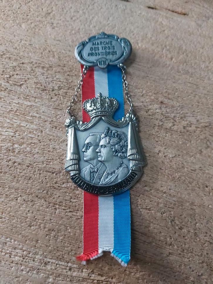 Medaille: Mars van de Drie Grenzen 1976 Juliana-Bernhard, Postzegels en Munten, Penningen en Medailles, Overige materialen, Nederland