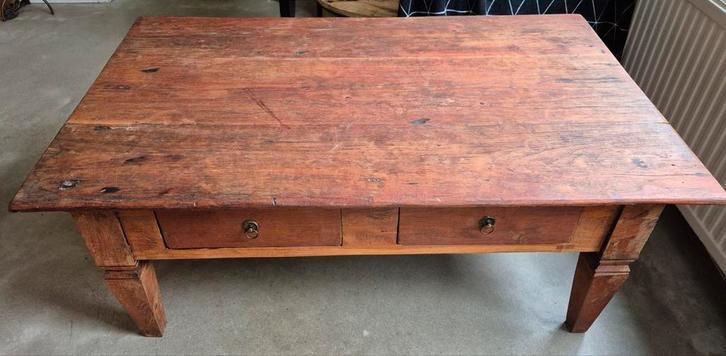 Vintage salontafel koloniaals landelijk lades, Huis en Inrichting, Tafels | Salontafels, Ophalen
