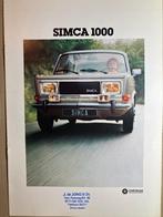 Folder simca 1000, Boeken, Ophalen of Verzenden, Zo goed als nieuw, Overige merken