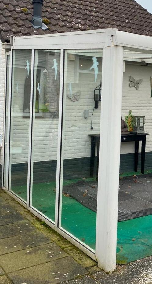 Glazen tuin/terraswand, Tuin en Terras, Tuinhuizen, Gebruikt, Overige typen, Metaal, 250 tot 500 cm, 200 tot 400 cm, 3 ramen of meer