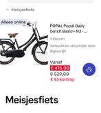 Popal Daily Dutch Basic N3 versenelling 20 inch Zwart, Ophalen of Verzenden, Zo goed als nieuw, 20 inch