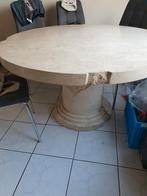 Ronde eettafel met steen/marmerlook, Huis en Inrichting, Tafels | Eettafels, Ophalen, Overige materialen, Gebruikt, Klassiek
