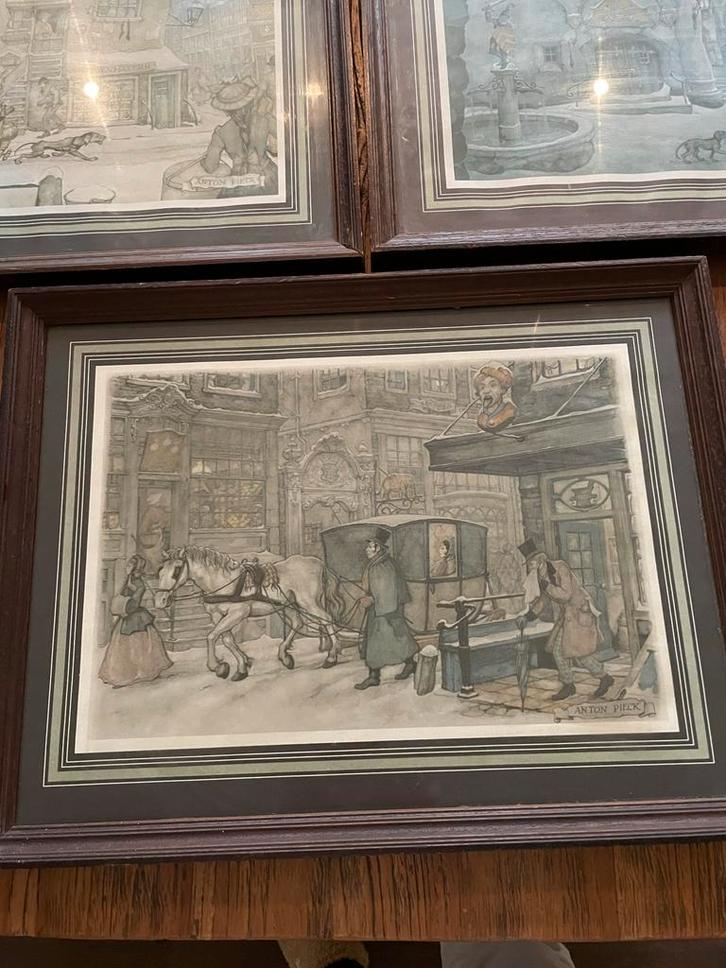 Anton Pieck Set van 3, Antiek en Kunst, Kunst | Tekeningen en Foto's, Ophalen of Verzenden