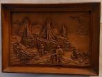 Houten Reliëf Vissersdorp, Ophalen of Verzenden