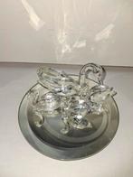 Glazen Zwanen Familie op Spiegel, Ophalen, Zo goed als nieuw