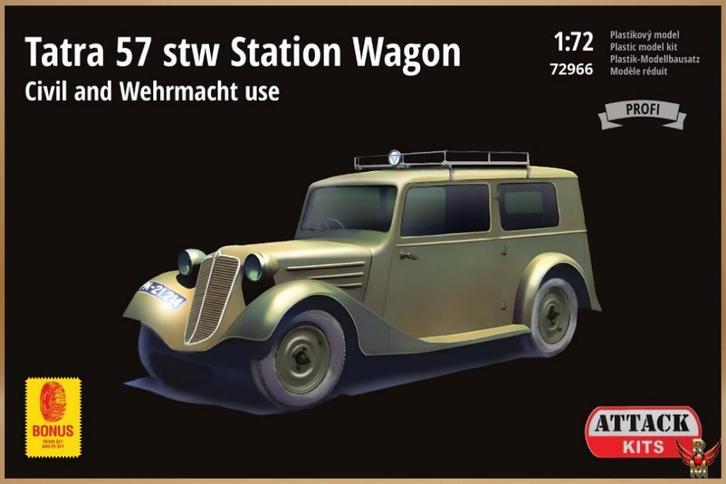 ROWASP |  Attack Hobby Kits 1/72 Tatra 57 STW Station Wagon, Hobby en Vrije tijd, Modelbouw | Auto's en Voertuigen, Nieuw, Auto